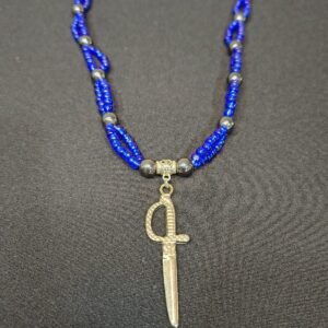 Cordão Pai Ogum com Pingente de Espada – Proteção e Força Espiritual | Hematita Magnetizada