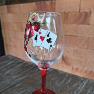 ✨ Taça Ritualística “Rosa & Ases do Destino” – Elegância, Poder e Caminhos Abertos ✨